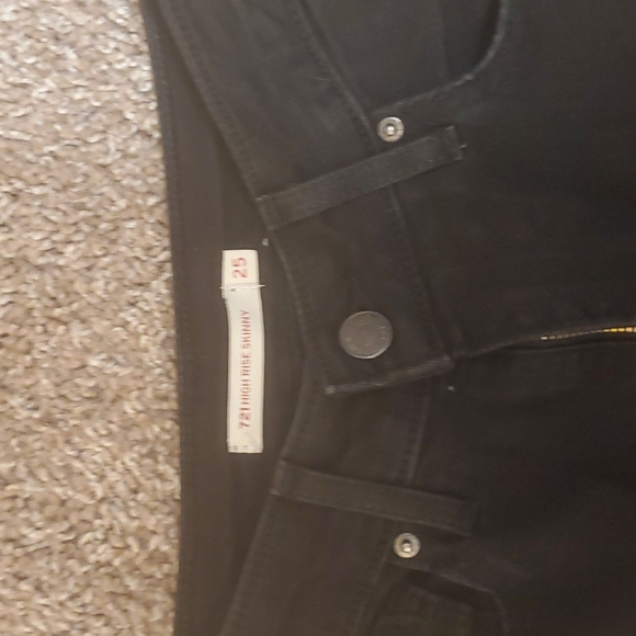 Levi's 721 skinny jeans black size 25 - Picture 2 of 5